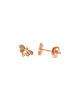 Rose gold bee pin earrings BRV10-10-01