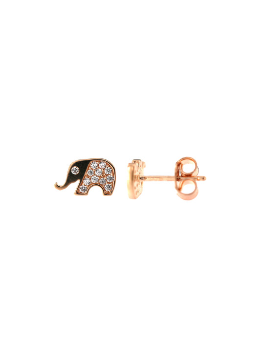 Rose gold elephant pin earrings BRV10-11-01
