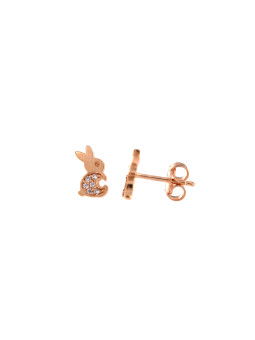 Rose gold rabbit pin earrings BRV10-13-01
