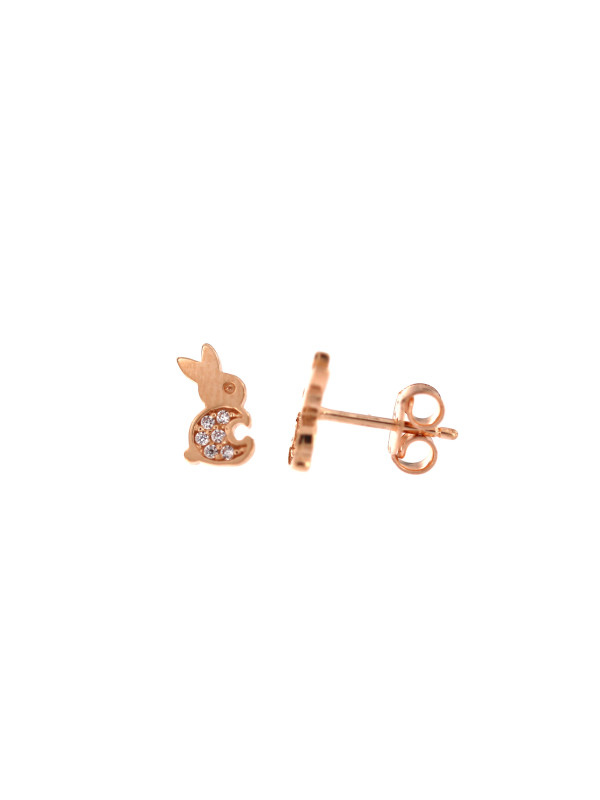 Rose gold rabbit pin earrings BRV10-13-01
