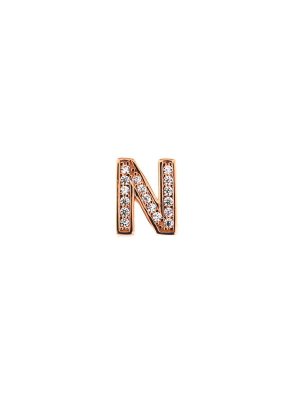 Rose gold initial letter pendant ARR-N-04