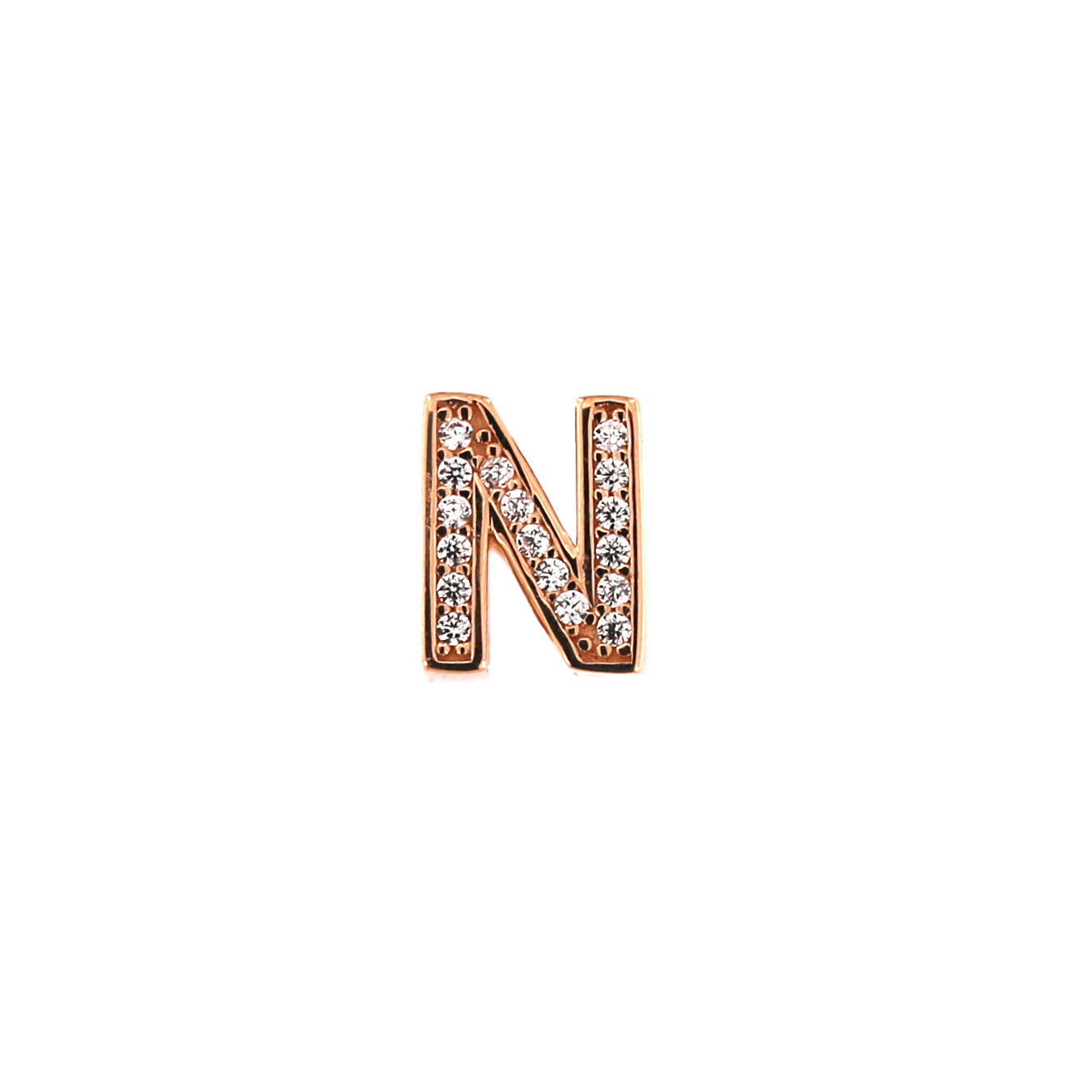 Rose gold initial letter pendant ARR-N-04