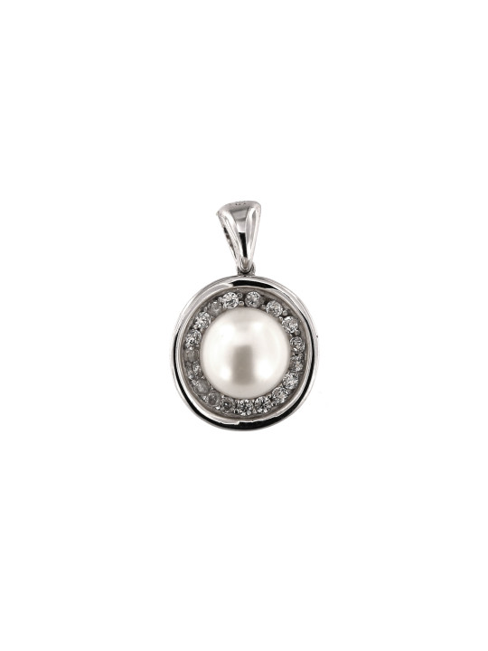 White gold pearl pendant ABPRL02-01
