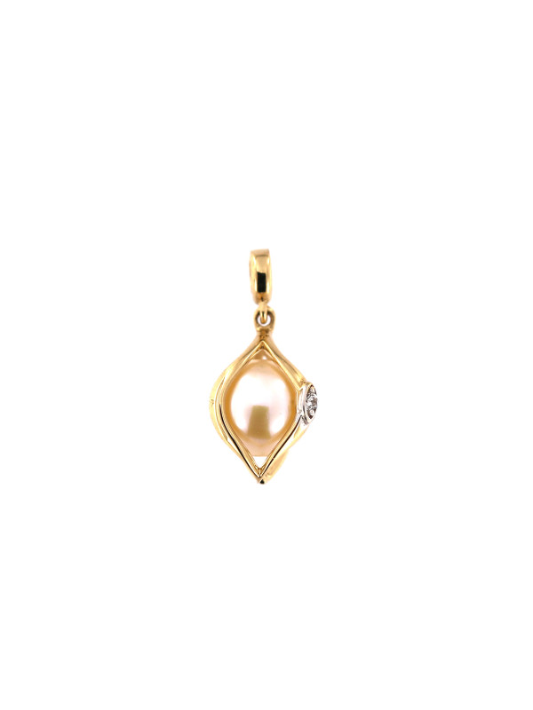 Yellow gold pearl pendant AGPRL04-02
