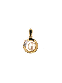 Yellow gold pearl pendant AGPRL04-04