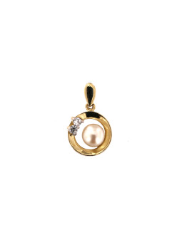 Yellow gold pearl pendant AGPRL04-04