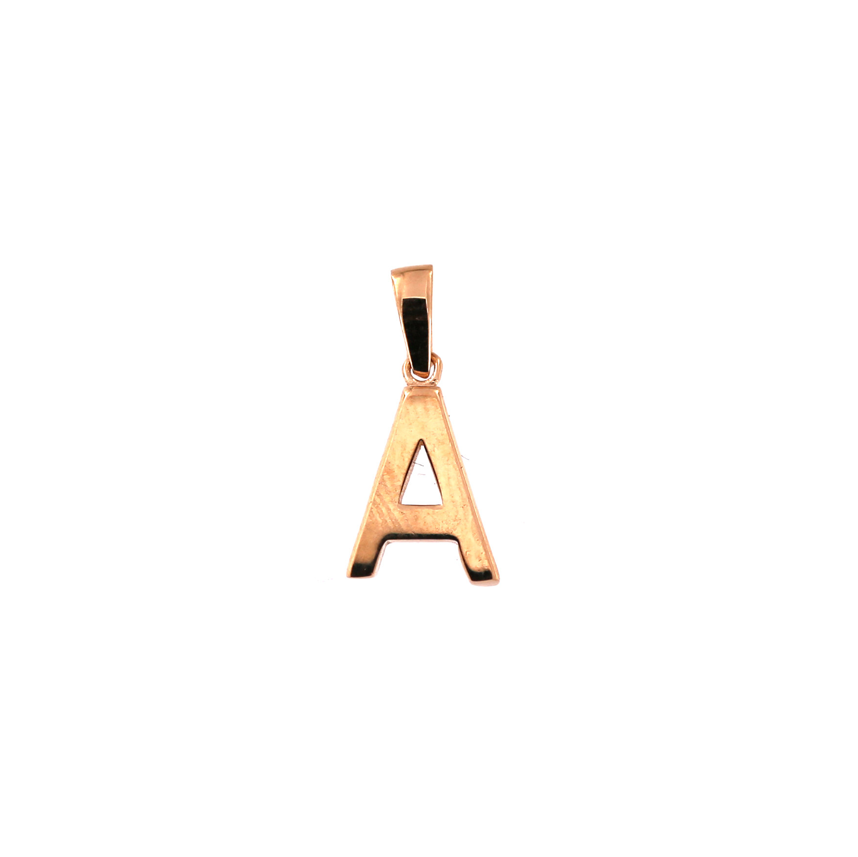 Rose gold initial letter pendant ARR-A-10
