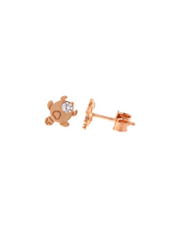 Rose gold turtle pin earrings BRV10-14-01