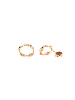 Rose gold zirconia pin earrings BRV12-01-10
