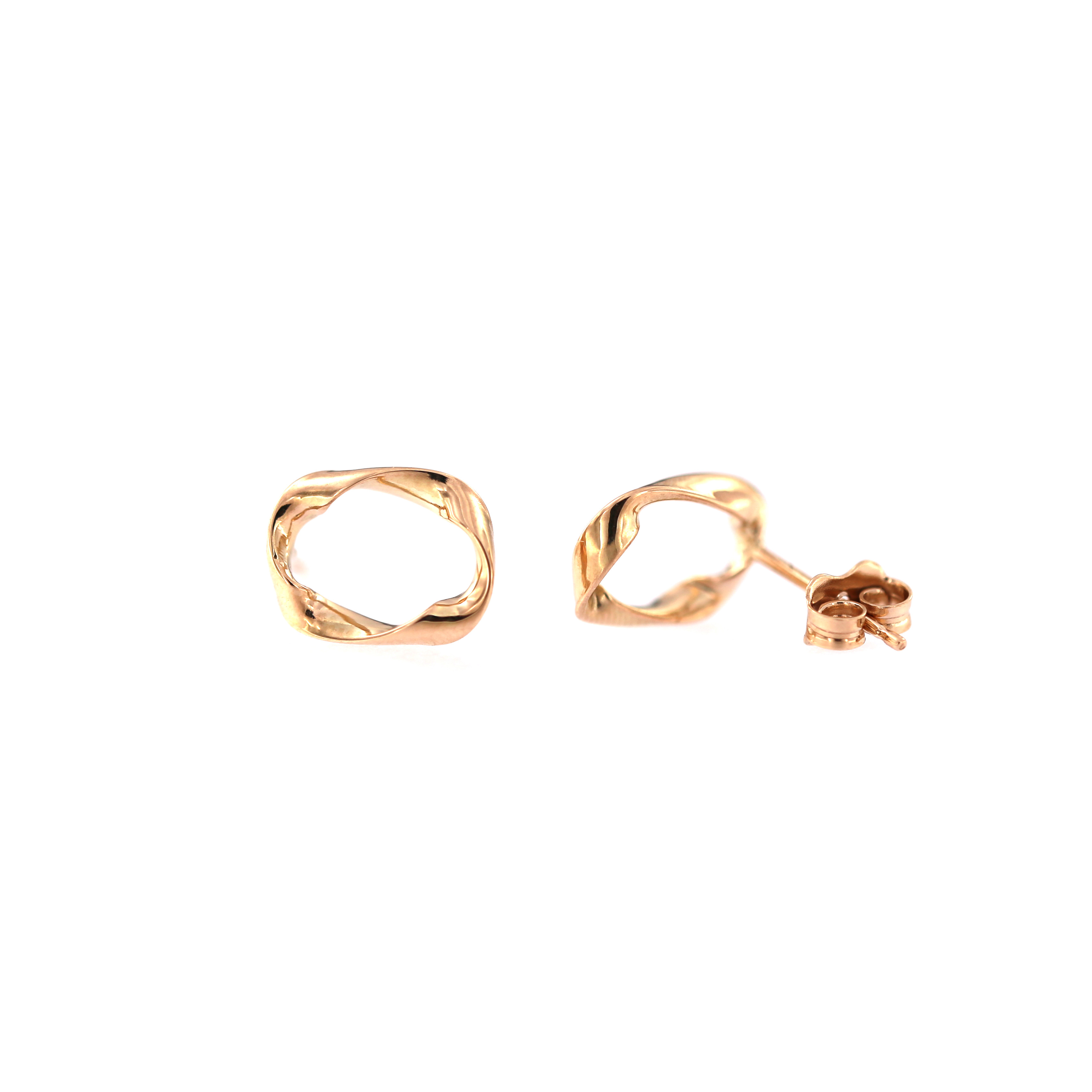 Rose gold zirconia pin earrings BRV12-01-10