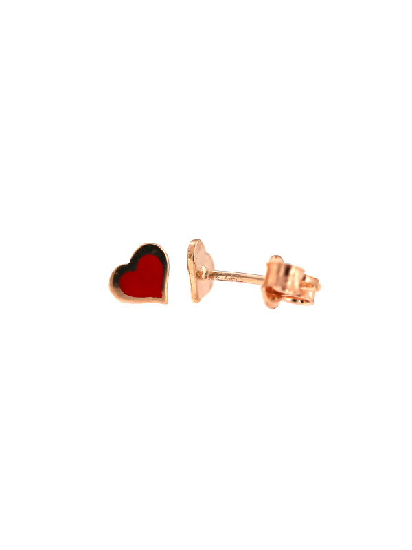 Rose gold heart-shaped pin earrings BRV14-01-14