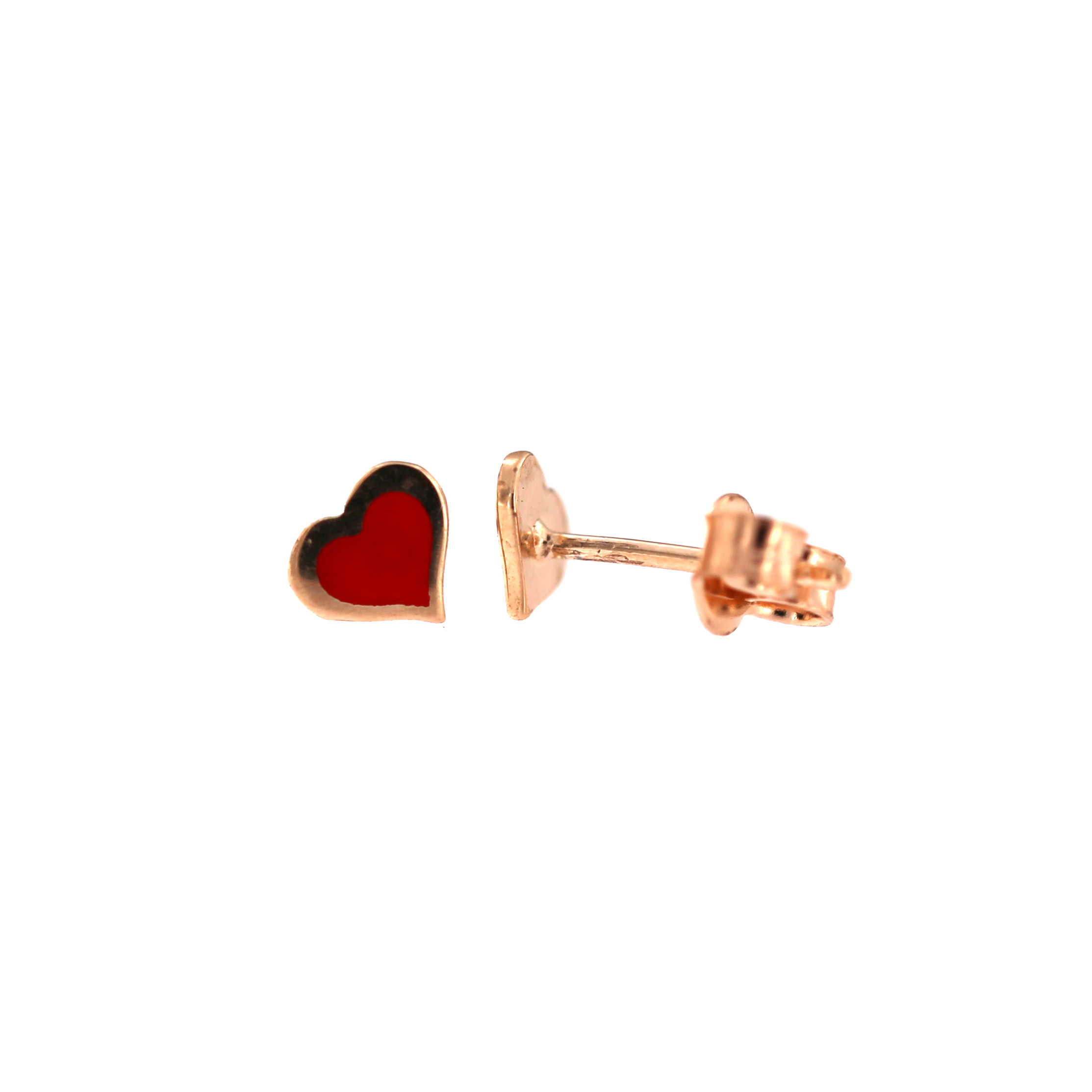 Rose gold heart-shaped pin earrings BRV14-01-14