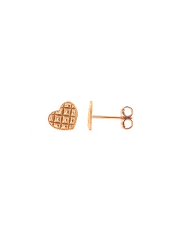 Rose gold heart-shaped pin earrings BRV14-01-16