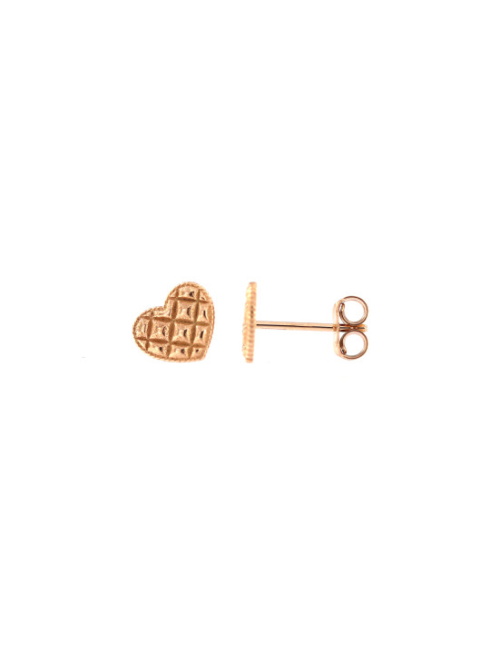 Rose gold heart-shaped pin earrings BRV14-01-16