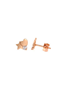 Rose gold heart-shaped pin earrings BRV14-02-18