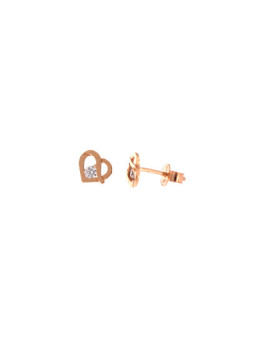 Rose gold heart-shaped pin earrings BRV14-02-19
