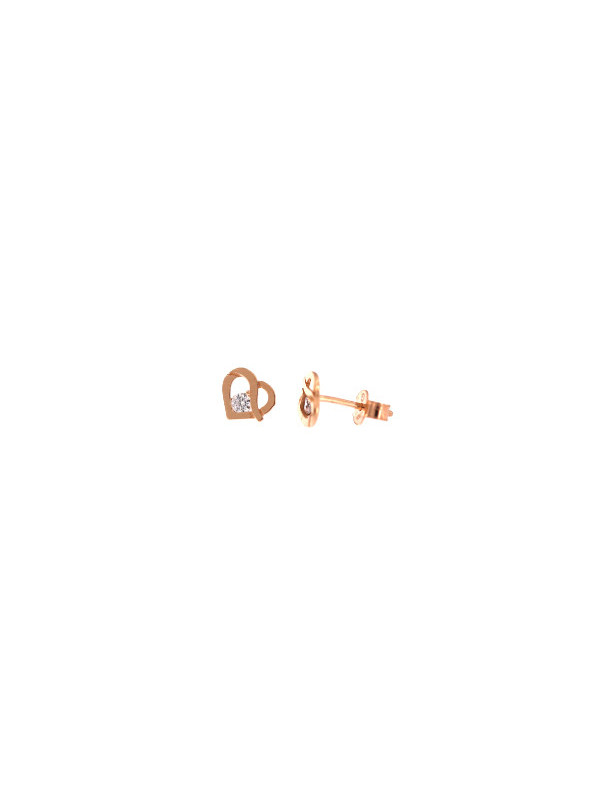 Rose gold heart-shaped pin earrings BRV14-02-19