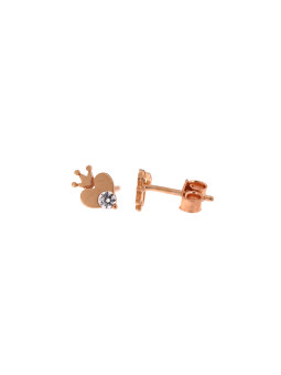 Rose gold heart-shaped pin earrings BRV14-02-20