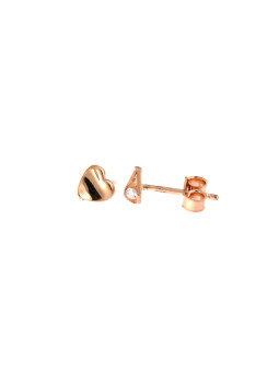 Rose gold heart-shaped pin earrings BRV14-02-21