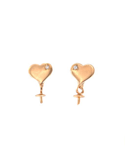 Rose gold heart-shaped pin earrings BRV14-02-24