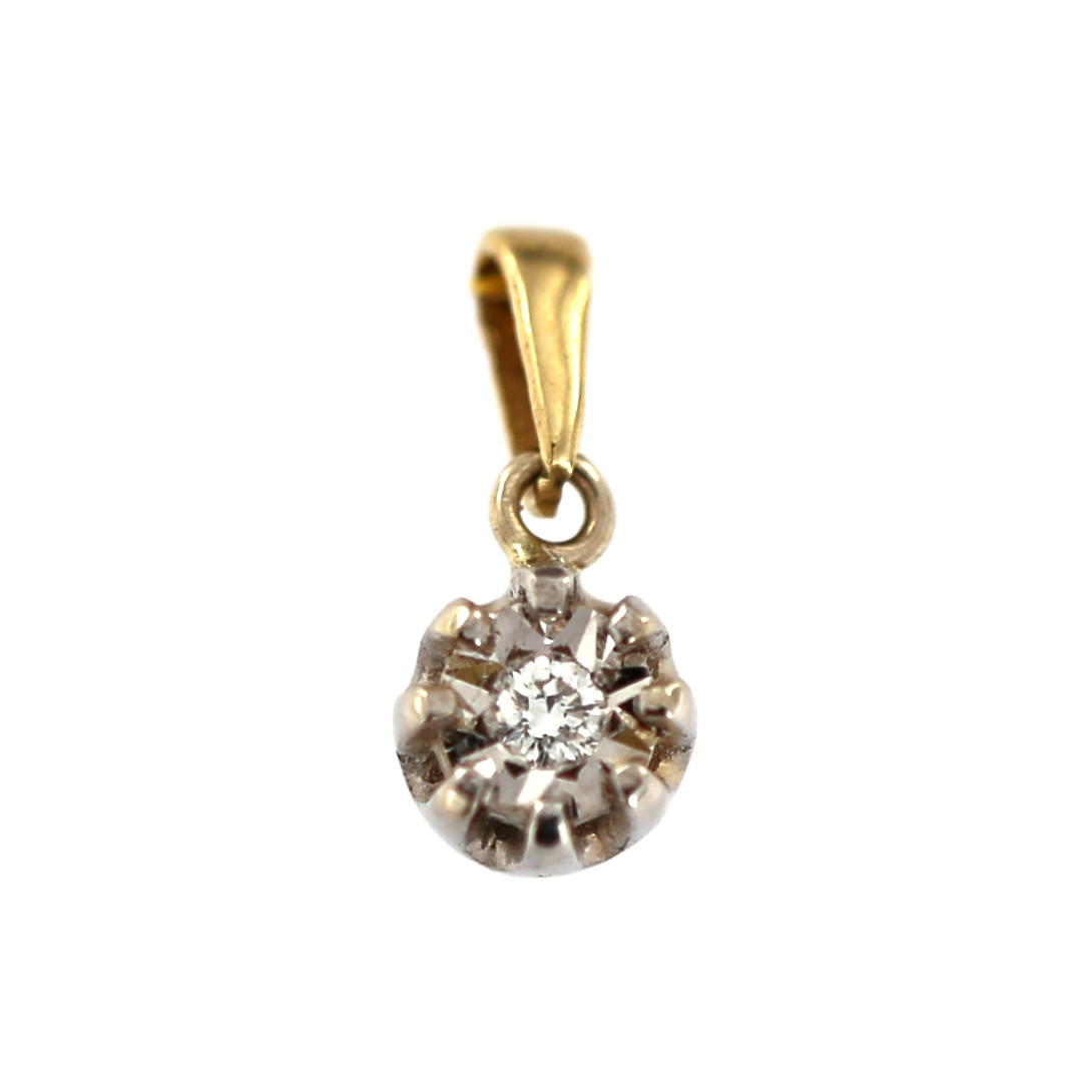 Yellow gold pendant with diamond AGBR07-01