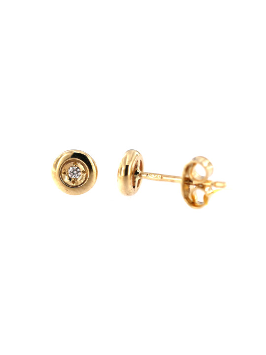 Yellow gold earrings with diamonds BGBR01-02-06