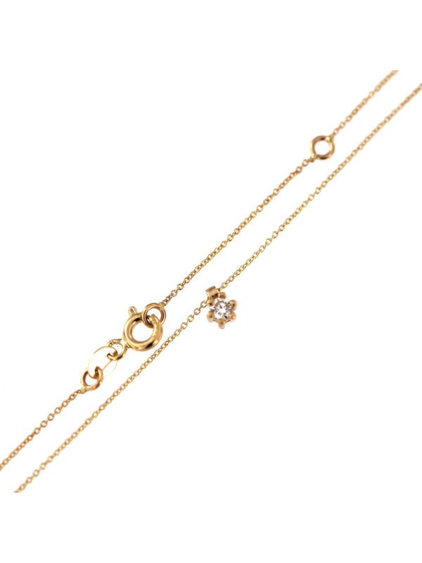 Yellow gold diamond pendant necklace CPGR02-01