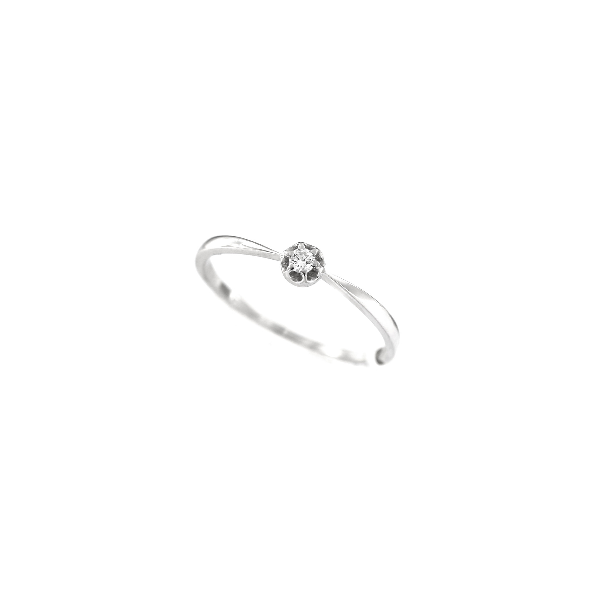 White gold engagement ring with diamond DBBR04-10