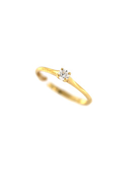 Geltono aukso sužadėtuvių žiedas su briliantu DGBR01-11