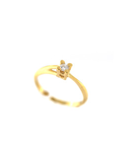 Geltono aukso sužadėtuvių žiedas su briliantu DGBR01-10