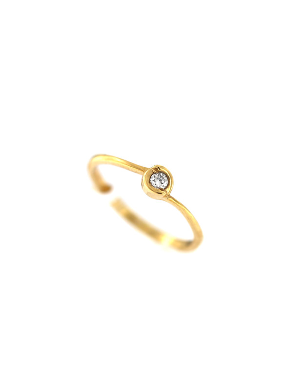 Geltono aukso sužadėtuvių žiedas su briliantu DGBR05-17