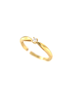 Geltono aukso sužadėtuvių žiedas su briliantu DGBR01-12