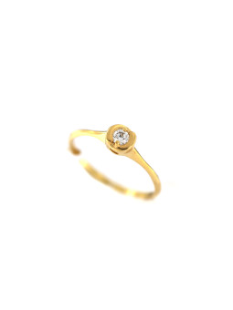 Geltono aukso sužadėtuvių žiedas su briliantu DGBR05-18