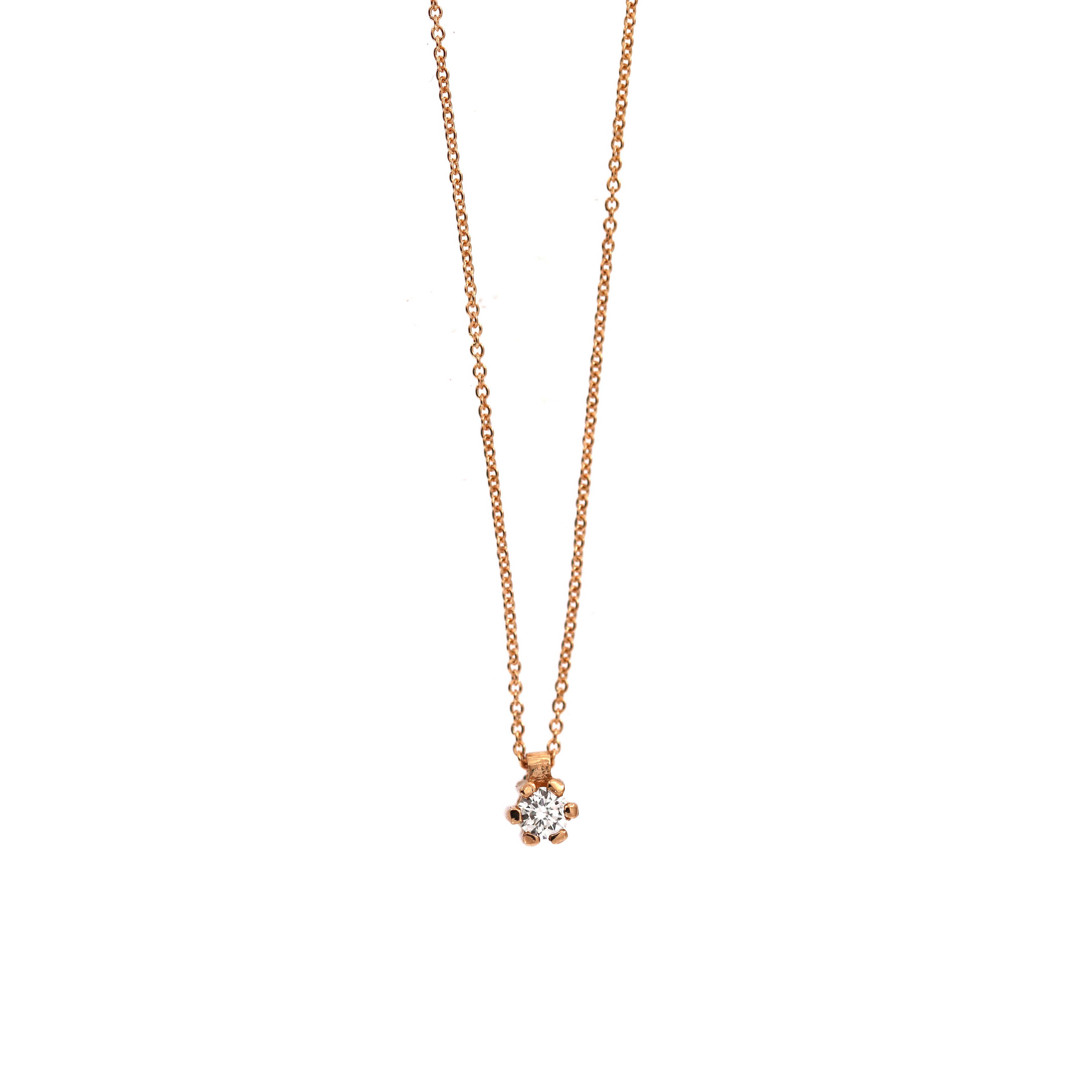 Rose gold diamond pendant necklace CPRR02-01