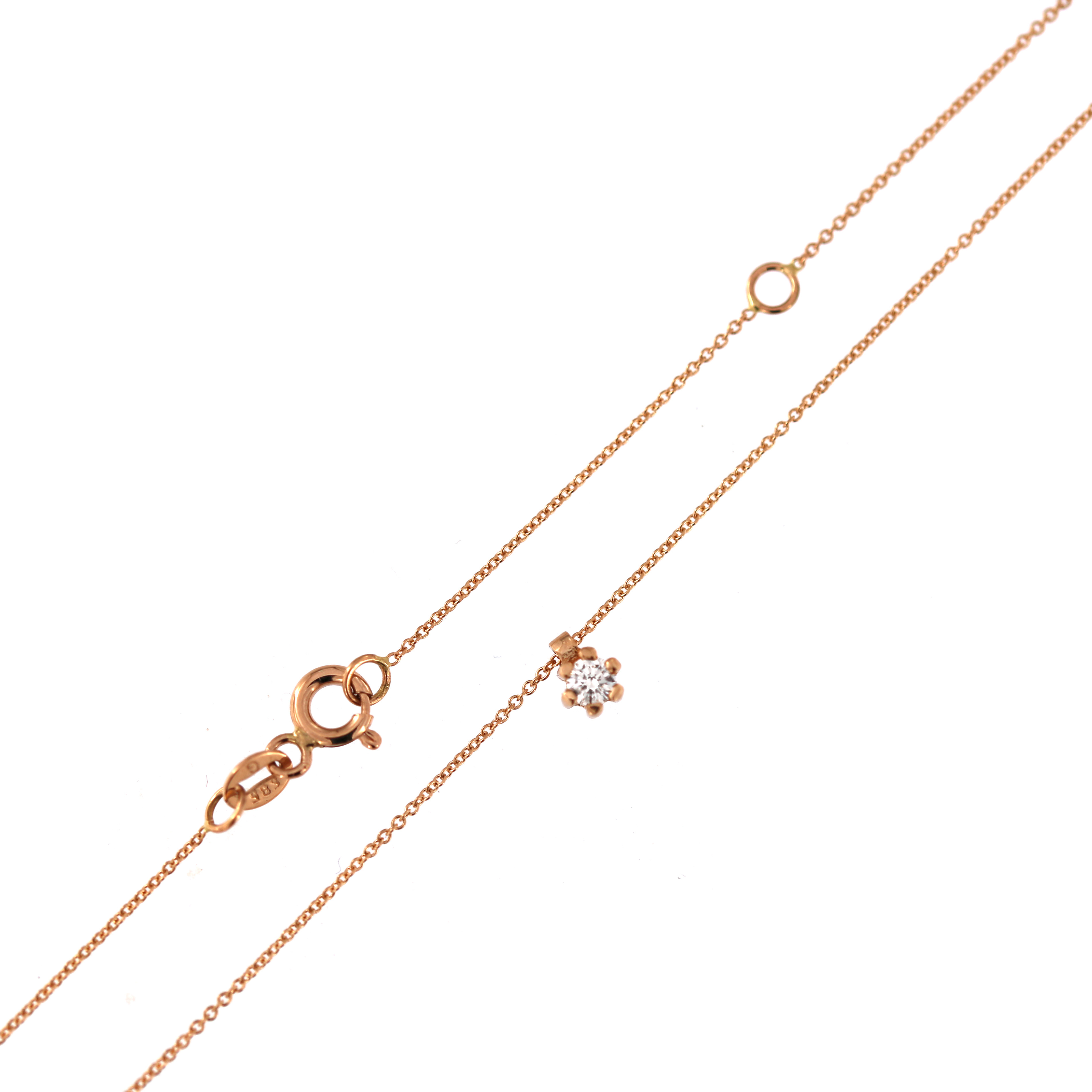 Rose gold diamond pendant necklace CPRR02-01