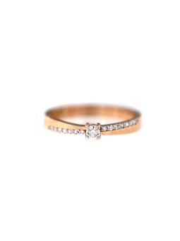 Rose gold ring with diamonds DRBR14-08