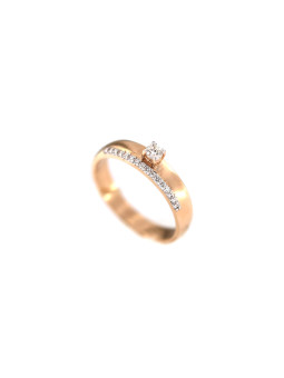 Rose gold ring with diamonds DRBR14-07 17.5MM