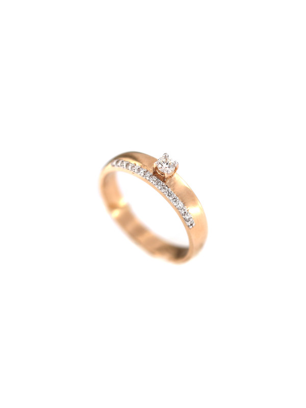 Rose gold ring with diamonds DRBR14-07 17.5MM