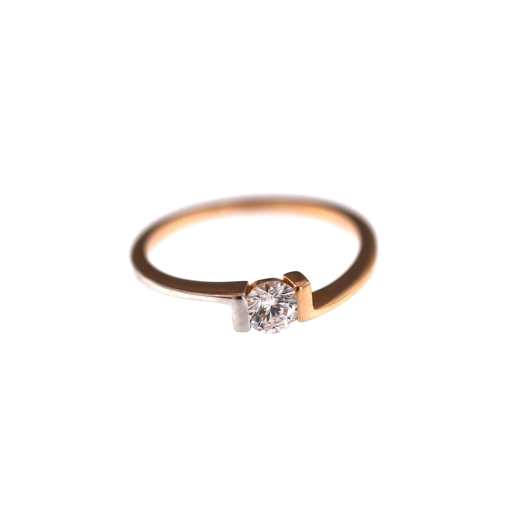 Rose gold engagement ring DRS04-02-27 17.5MM