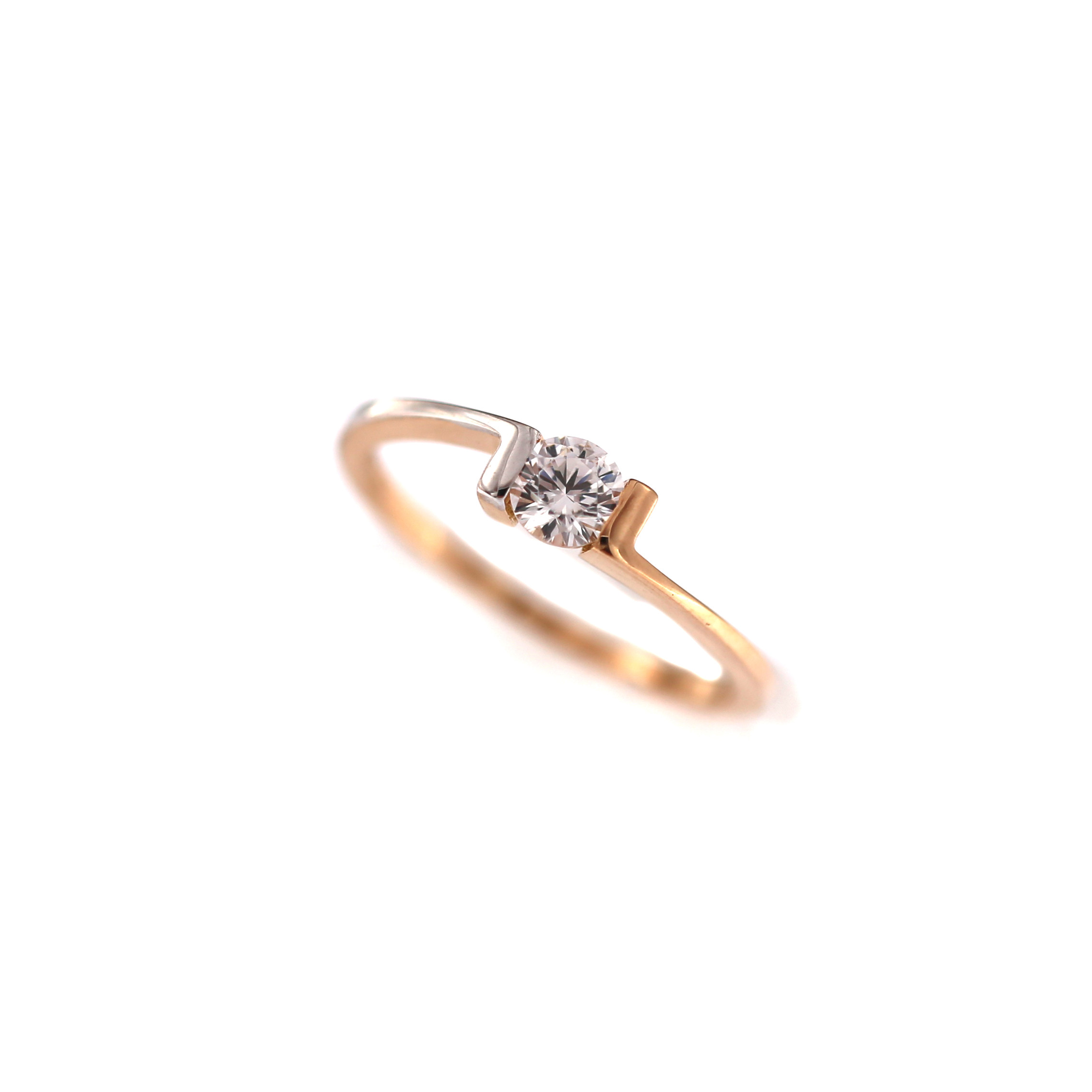 Rose gold engagement ring DRS04-02-27 17.5MM