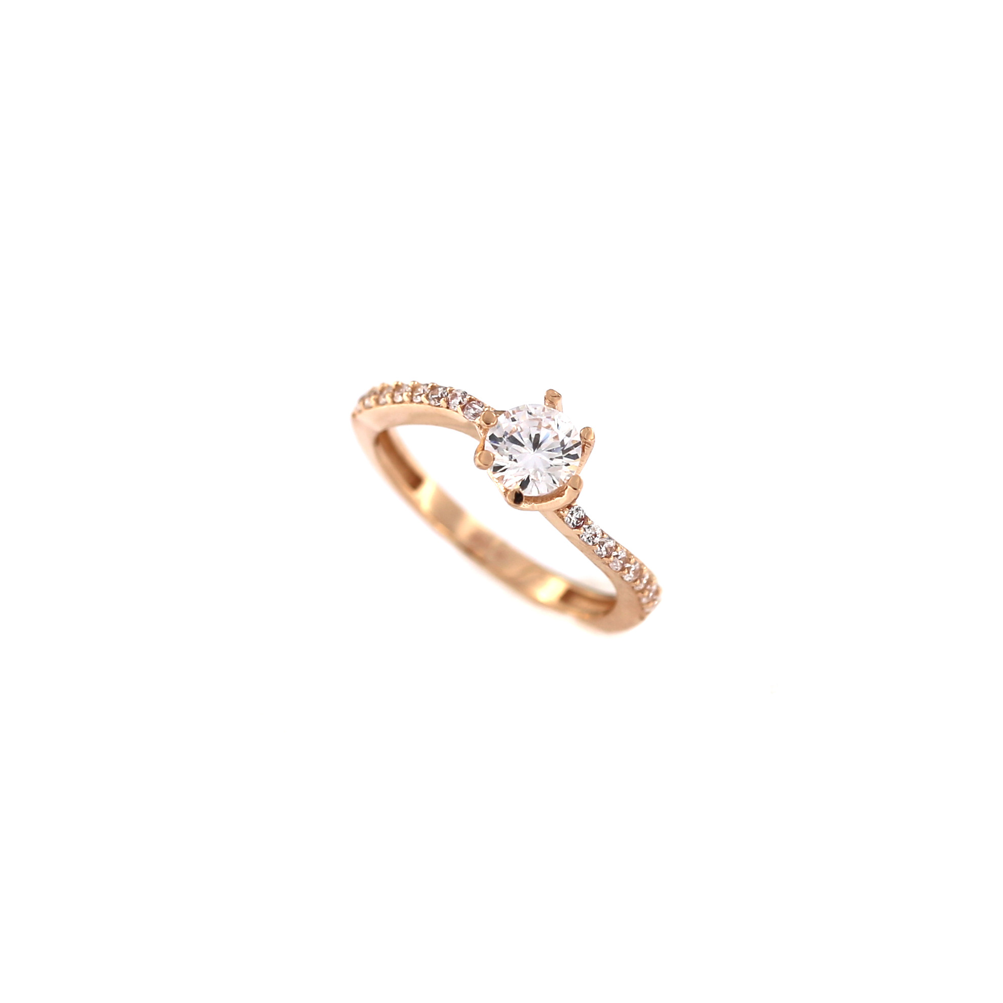 Rose gold zirconia ring DRS04-03-11 15.5MM