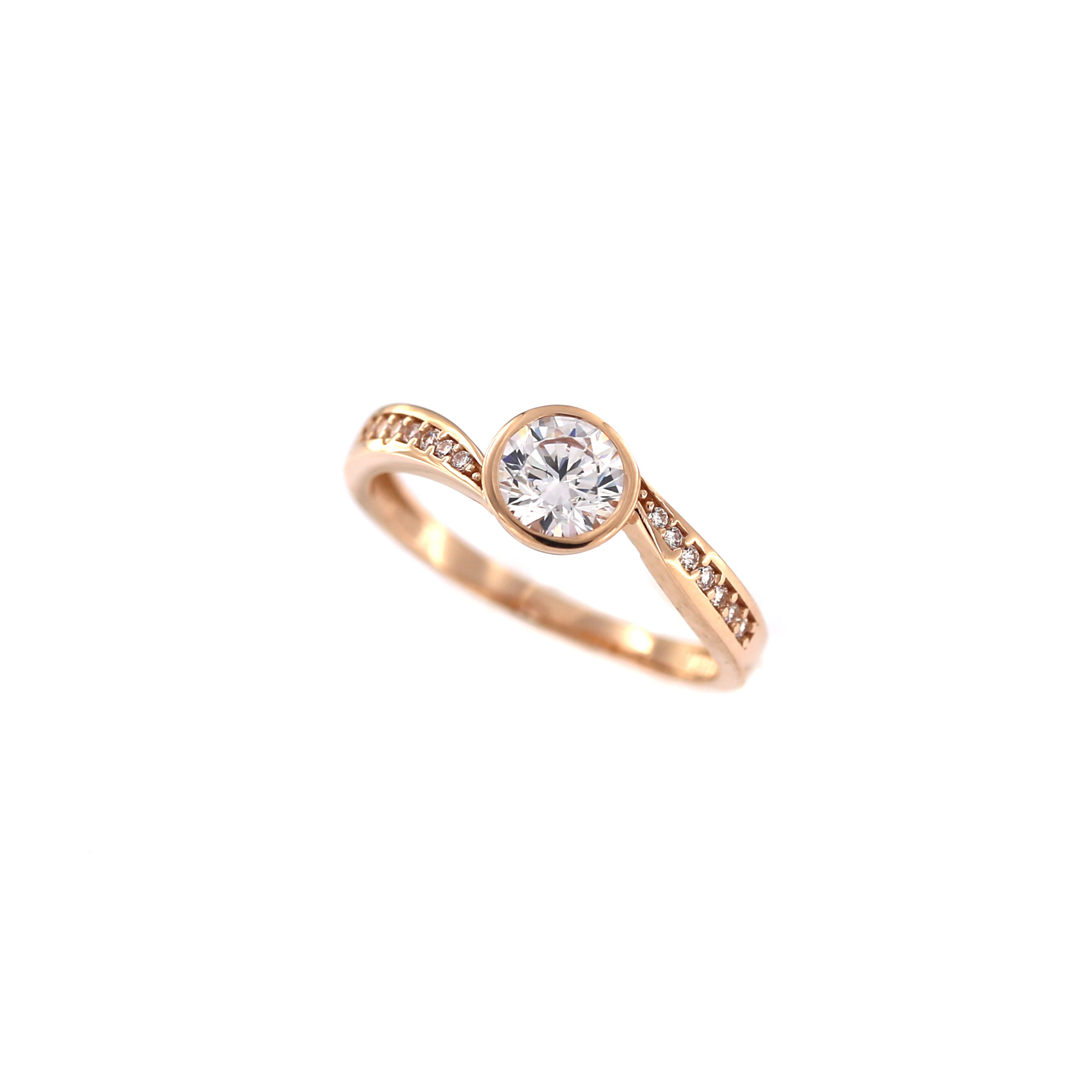 Rose gold zirconia ring DRS04-03-12 17MM