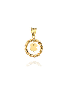 Yellow gold four-leaf clover pendant AGF01-08