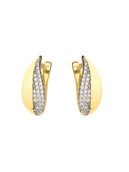 Yellow gold zirconia earrings BGA03-08-03