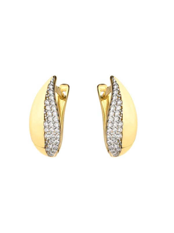 Yellow gold zirconia earrings BGA03-08-03
