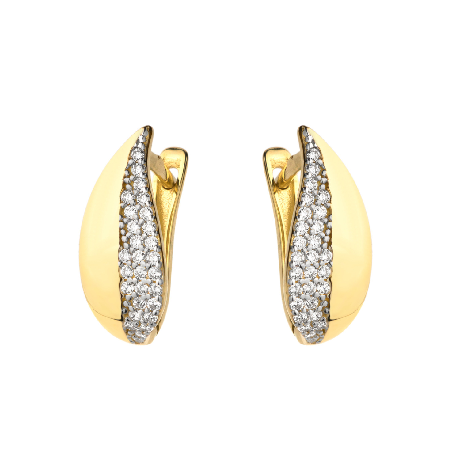 Yellow gold zirconia earrings BGA03-08-03