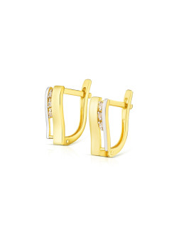 Yellow gold zirconia earrings BGA03-04-12