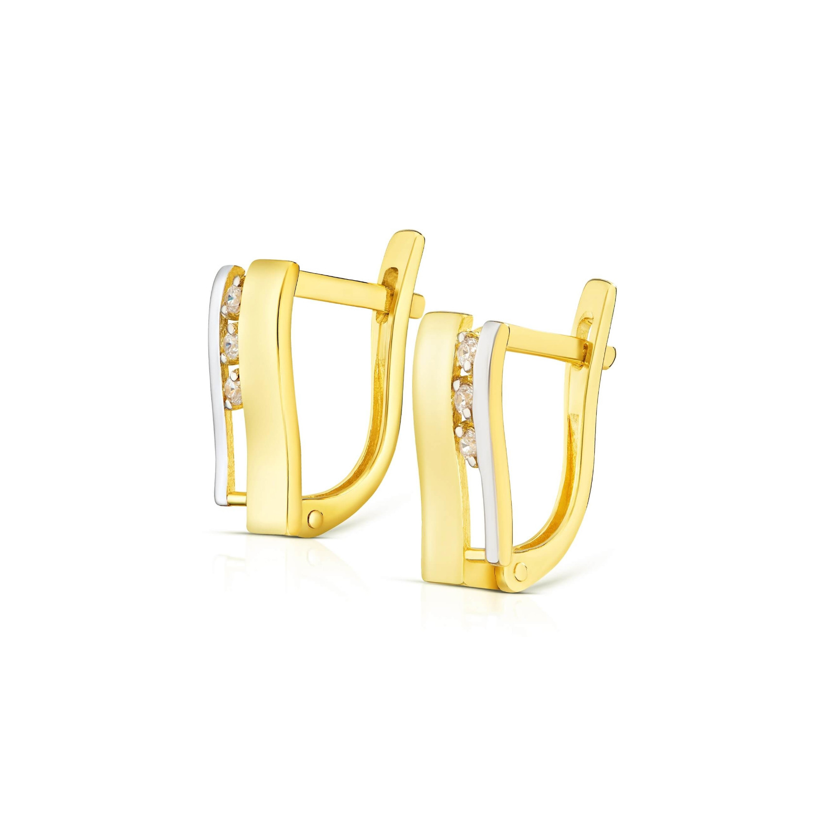 Yellow gold zirconia earrings BGA03-04-12