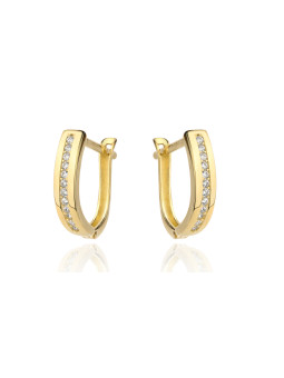 Yellow gold zirconia earrings BGA03-04-08