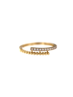 Geltono aukso žiedas su cirkoniais DGC05-05